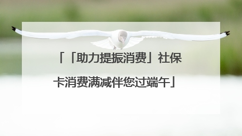 「助力提振消费」社保卡消费满减伴您过端午