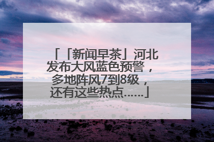 「新闻早茶」河北发布大风蓝色预警，多地阵风7到8级，还有这些热点……