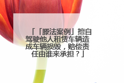 「滕法案例」擅自驾驶他人租赁车辆造成车辆损毁，赔偿责任由谁来承担？