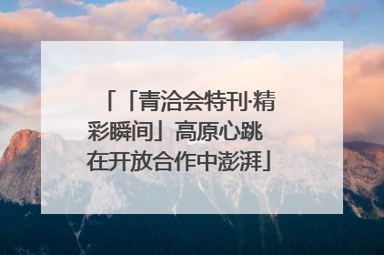 「青洽会特刊·精彩瞬间」高原心跳 在开放合作中澎湃