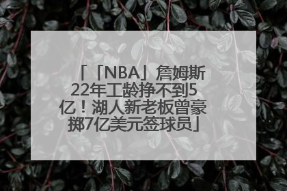 「NBA」詹姆斯22年工龄挣不到5亿！湖人新老板曾豪掷7亿美元签球员