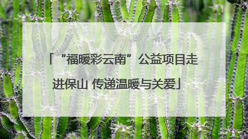 “福暖彩云南”公益项目走进保山 传递温暖与关爱