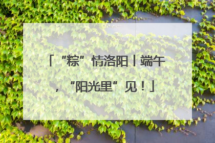 “粽”情洛阳丨端午，“阳光里”见！