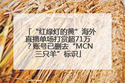 “红绿灯的黄”海外直播单场打赏超71万？账号已删去“MCN三只羊”标识