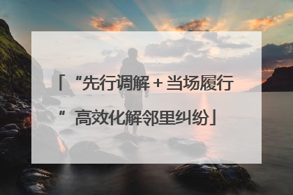 “先行调解＋当场履行”高效化解邻里纠纷