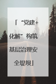 “党建+化解”构筑基层治理安全堤坝