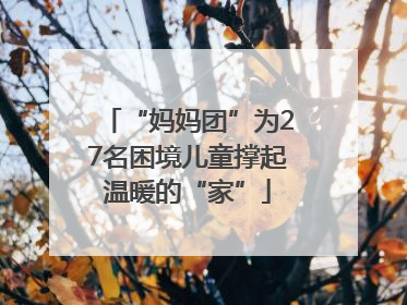 “妈妈团”为27名困境儿童撑起温暖的“家”