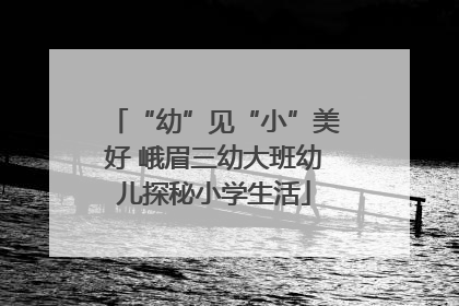 “幼”见“小”美好 峨眉三幼大班幼儿探秘小学生活