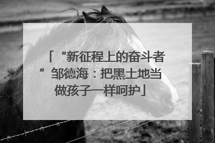 “新征程上的奋斗者”邹德海：把黑土地当做孩子一样呵护