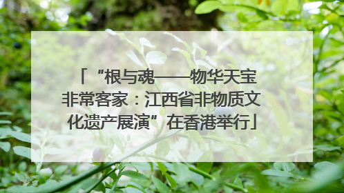 “根与魂——物华天宝 非常客家：江西省非物质文化遗产展演”在香港举行