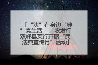 “法”在身边“典”亮生活——农发行双峰县支行开展“民法典宣传月”活动