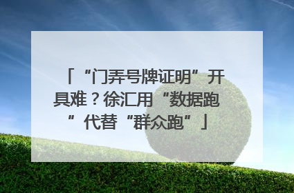 “门弄号牌证明”开具难？徐汇用“数据跑”代替“群众跑”