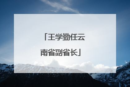 王学勤任云南省副省长