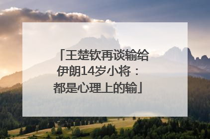 王楚钦再谈输给伊朗14岁小将：都是心理上的输