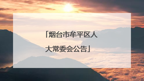 烟台市牟平区人大常委会公告