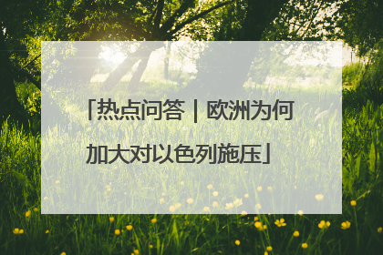 热点问答｜欧洲为何加大对以色列施压