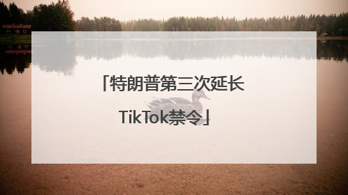 特朗普第三次延长TikTok禁令