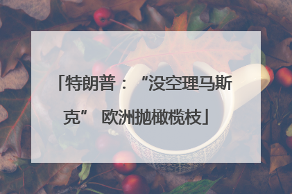 特朗普：“没空理马斯克” 欧洲抛橄榄枝