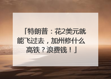 特朗普：花2美元就能飞过去，加州修什么高铁？浪费钱！