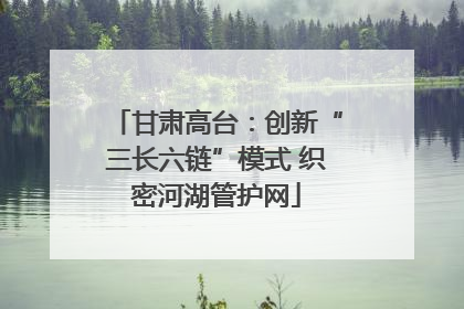 甘肃高台：创新“三长六链”模式 织密河湖管护网
