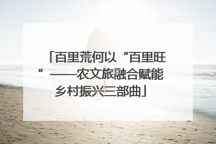 百里荒何以“百里旺”——农文旅融合赋能乡村振兴三部曲
