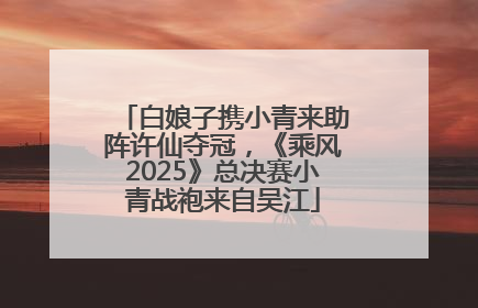 白娘子携小青来助阵许仙夺冠，《乘风2025》总决赛小青战袍来自吴江