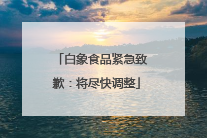 白象食品紧急致歉：将尽快调整