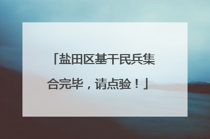 盐田区基干民兵集合完毕，请点验！