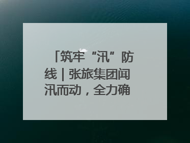 筑牢“汛”防线｜张旅集团闻汛而动，全力确保安全度汛