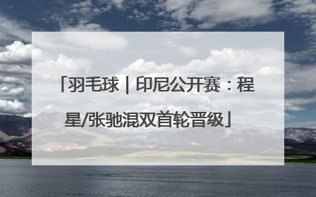 羽毛球｜印尼公开赛：程星/张驰混双首轮晋级