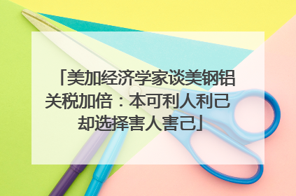 美加经济学家谈美钢铝关税加倍：本可利人利己 却选择害人害己