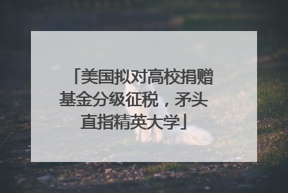 美国拟对高校捐赠基金分级征税，矛头直指精英大学