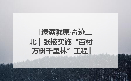 绿满陇原·奇迹三北｜张掖实施“百村万树千里林”工程