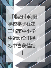 临汾市向阳学校学子在第二届市中小学生运动会田径赛中喜获佳绩