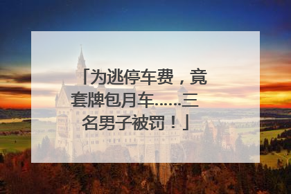 为逃停车费，竟套牌包月车……三名男子被罚！