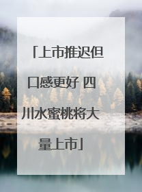 上市推迟但口感更好 四川水蜜桃将大量上市