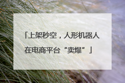 上架秒空，人形机器人在电商平台“卖爆”