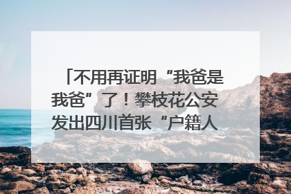 不用再证明“我爸是我爸”了！攀枝花公安发出四川首张“户籍人口直系亲属关系谱”