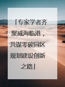 专家学者齐聚威海临港，共谋零碳园区规划建设创新之路