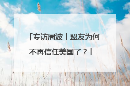 专访周波丨盟友为何不再信任美国了？