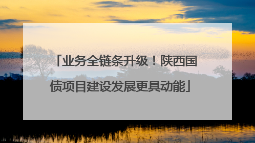 业务全链条升级！陕西国债项目建设发展更具动能