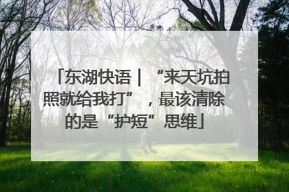 东湖快语｜“来天坑拍照就给我打”，最该清除的是“护短”思维