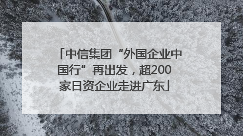中信集团“外国企业中国行”再出发，超200家日资企业走进广东