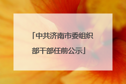 中共济南市委组织部干部任前公示
