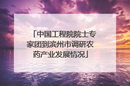 中国工程院院士专家团到滨州市调研农药产业发展情况