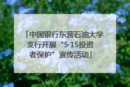 中国银行东营石油大学支行开展“5·15投资者保护”宣传活动