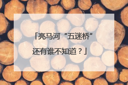 亮马河“五迷桥”还有谁不知道？