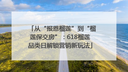 从“报恩榴莲”到“榴莲保交房”：618榴莲品类日解锁营销新玩法