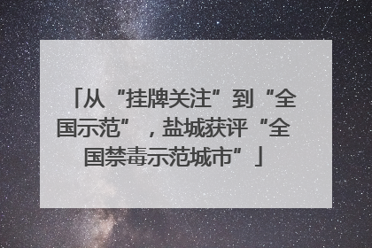 从“挂牌关注”到“全国示范”，盐城获评“全国禁毒示范城市”