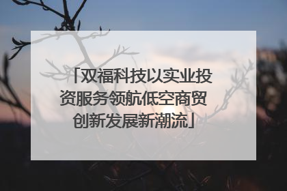 双福科技以实业投资服务领航低空商贸创新发展新潮流